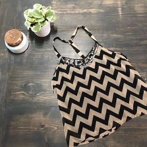 💕Charlotte Russe Halter Top Chevron print sz XL